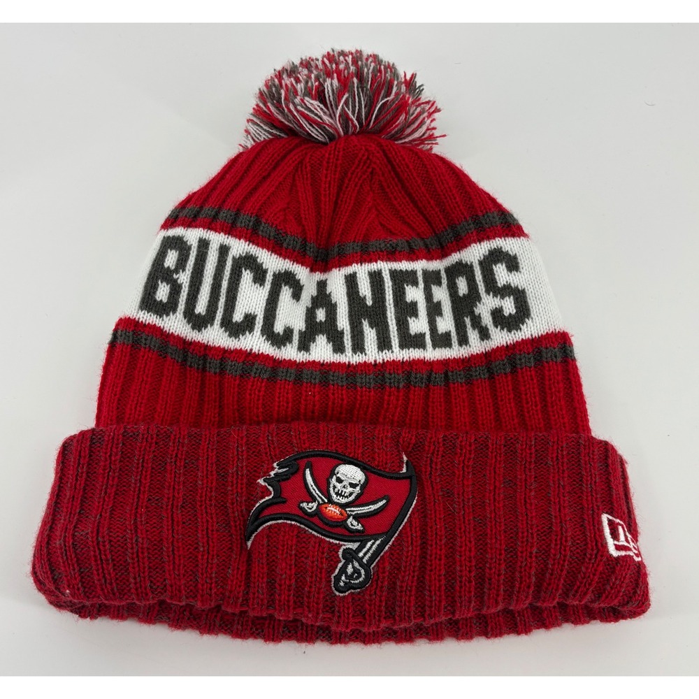 Tampa Bay Buccaneers Beanie Hat/Cap With Pom Fleece Lined OSFA